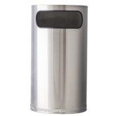 WITT Half Round Indoor Waste Receptacle - 9 gallon, Stainless Steel